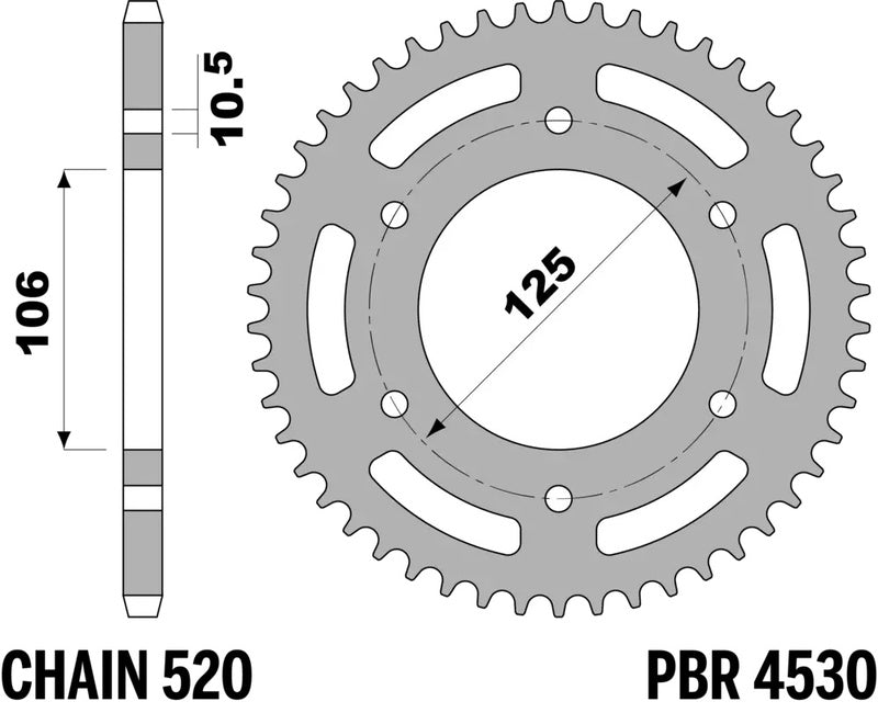 PBR Kettenrad Alu gehärtet - 520