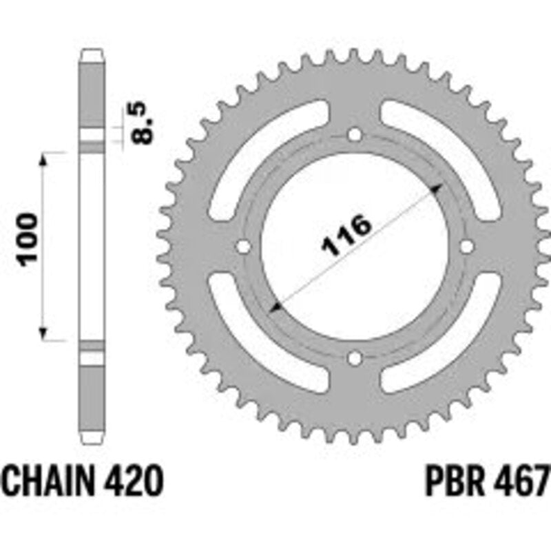 PBR Kettenrad Stahl Standard - 420