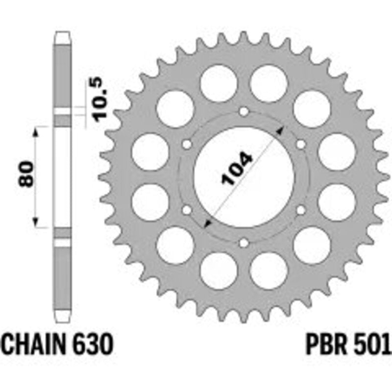 PBR Kettenrad Stahl Standard - 630