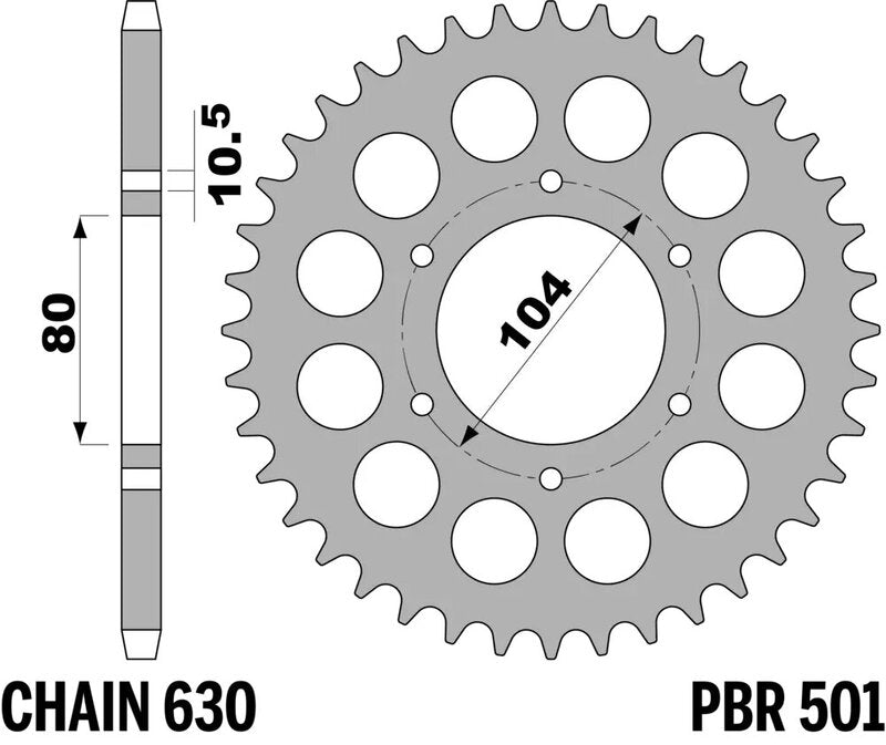 PBR Kettenrad Stahl Standard - 630