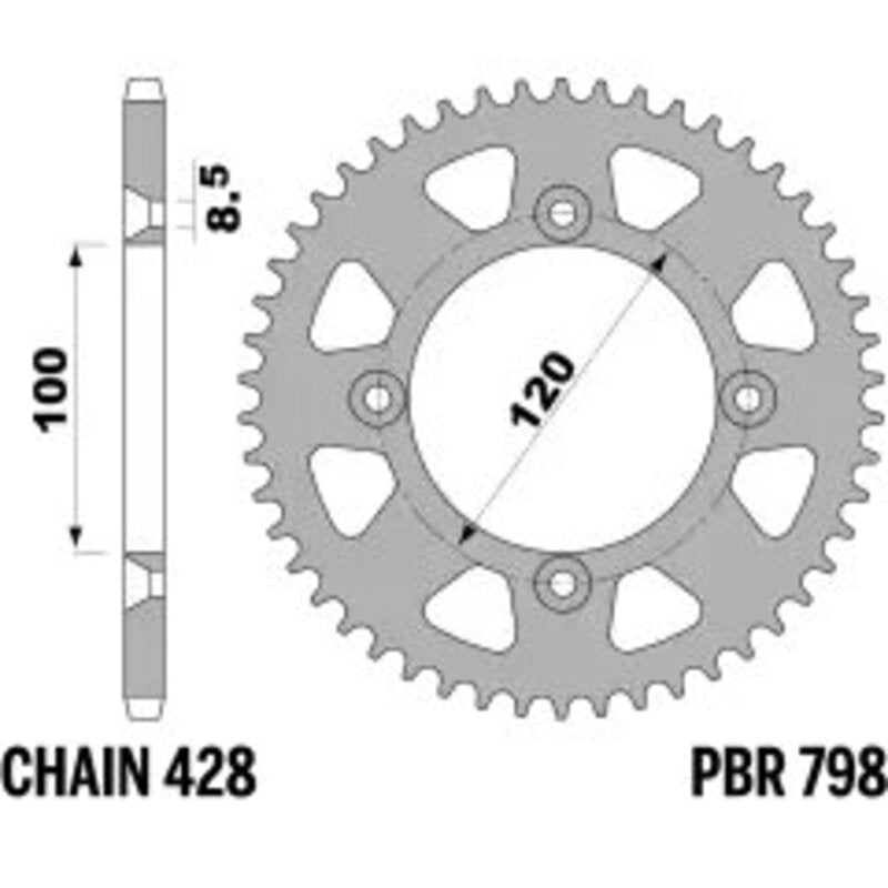 PBR Kettenrad Alu Standard - 428