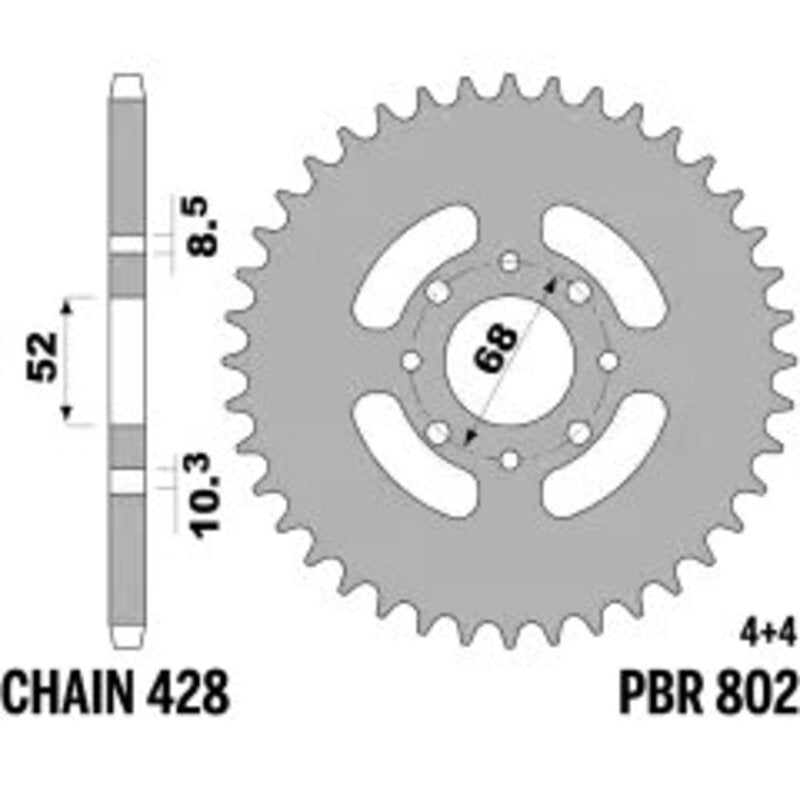 PBR Kettenrad Stahl Standard - 428