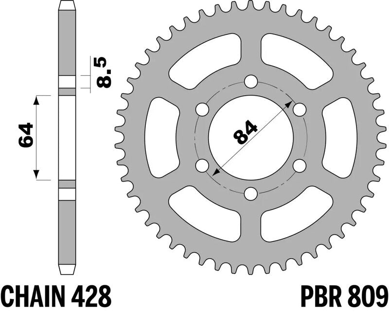 PBR Kettenrad Stahl Standard - 428