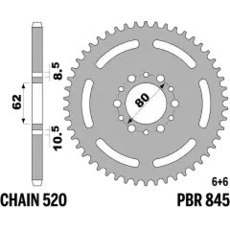 PBR Kettenrad Stahl Standard - 520