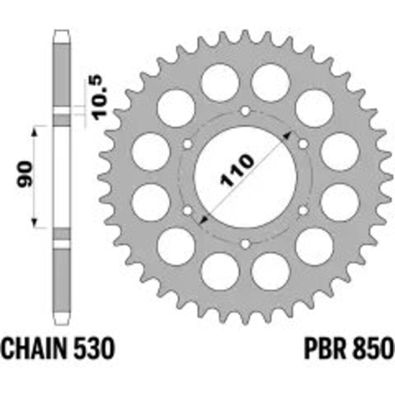 PBR Kettenrad Stahl Standard - 530