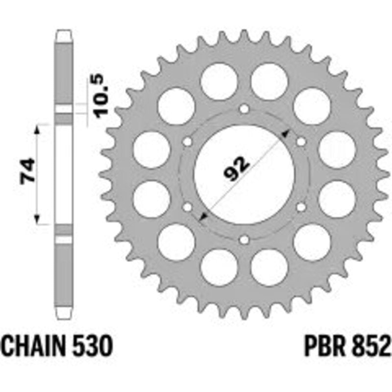 PBR Kettenrad Stahl Standard - 530