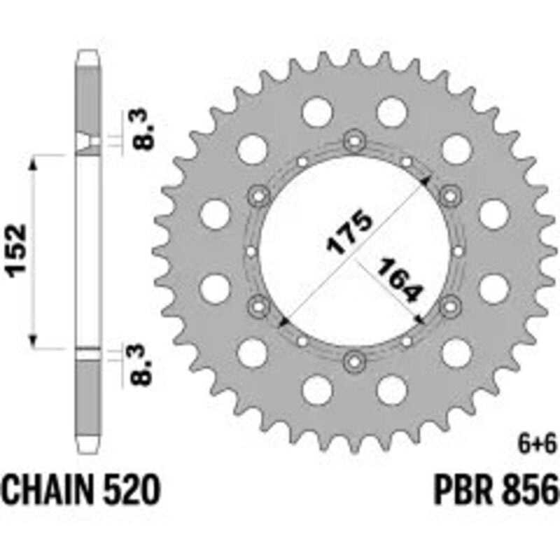 PBR Kettenrad Stahl Standard - 520