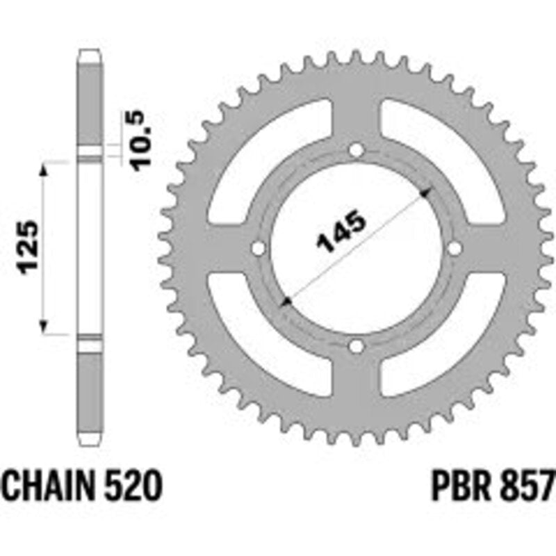 PBR Kettenrad Stahl Standard - 520