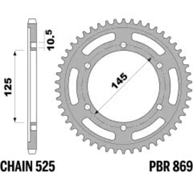 PBR Kettenrad Stahl Standard - 525