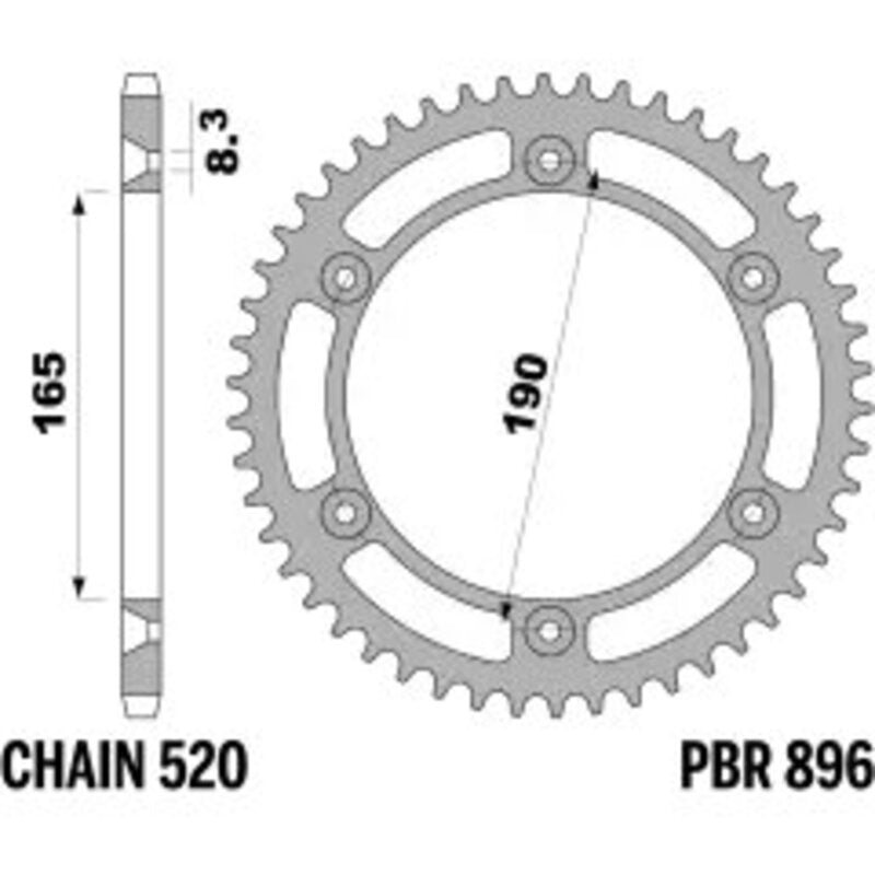 PBR Kettenrad Stahl Standard - 520