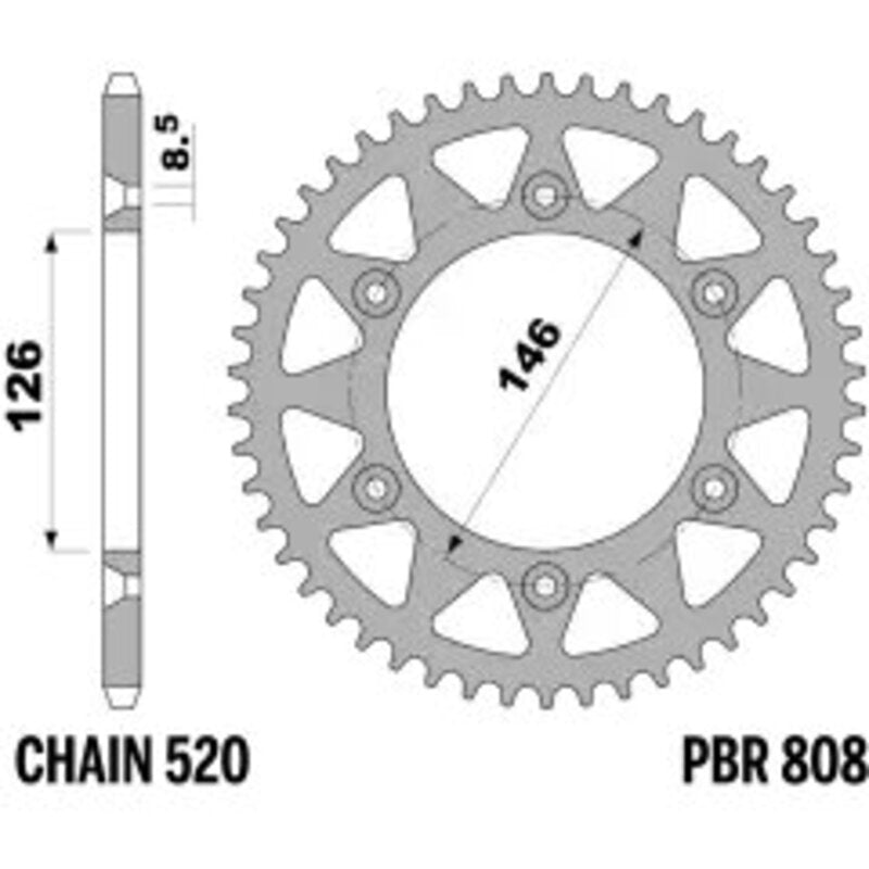 PBR Kettenrad Stahl Standard - 520