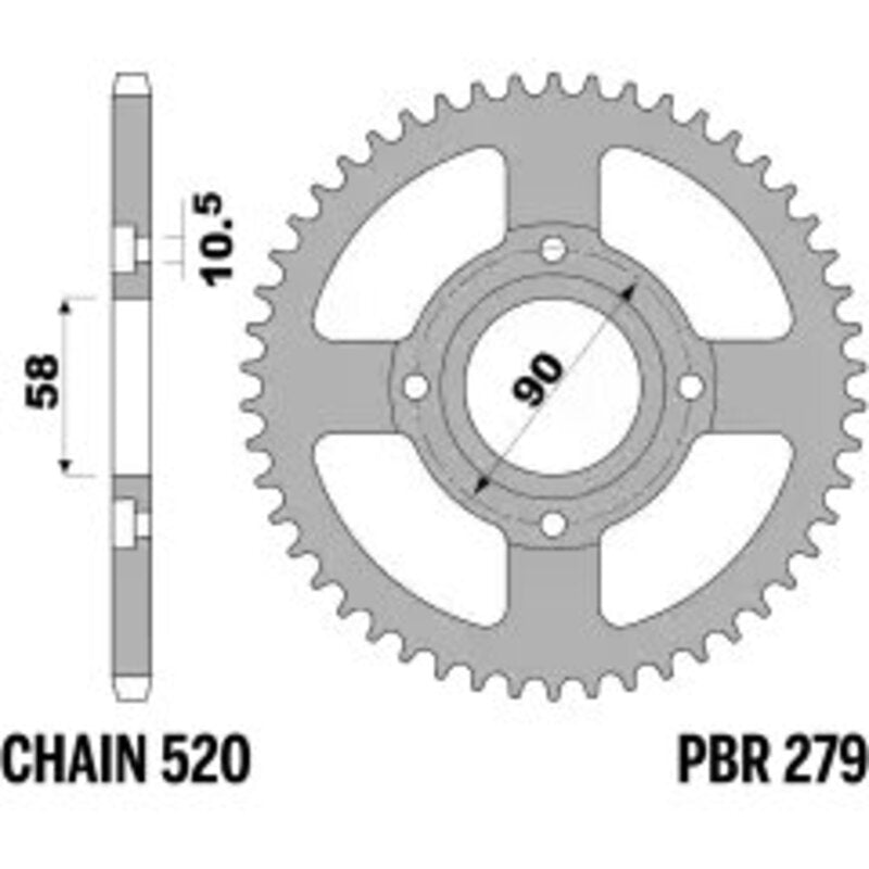 PBR Kettenrad Stahl Standard - 520