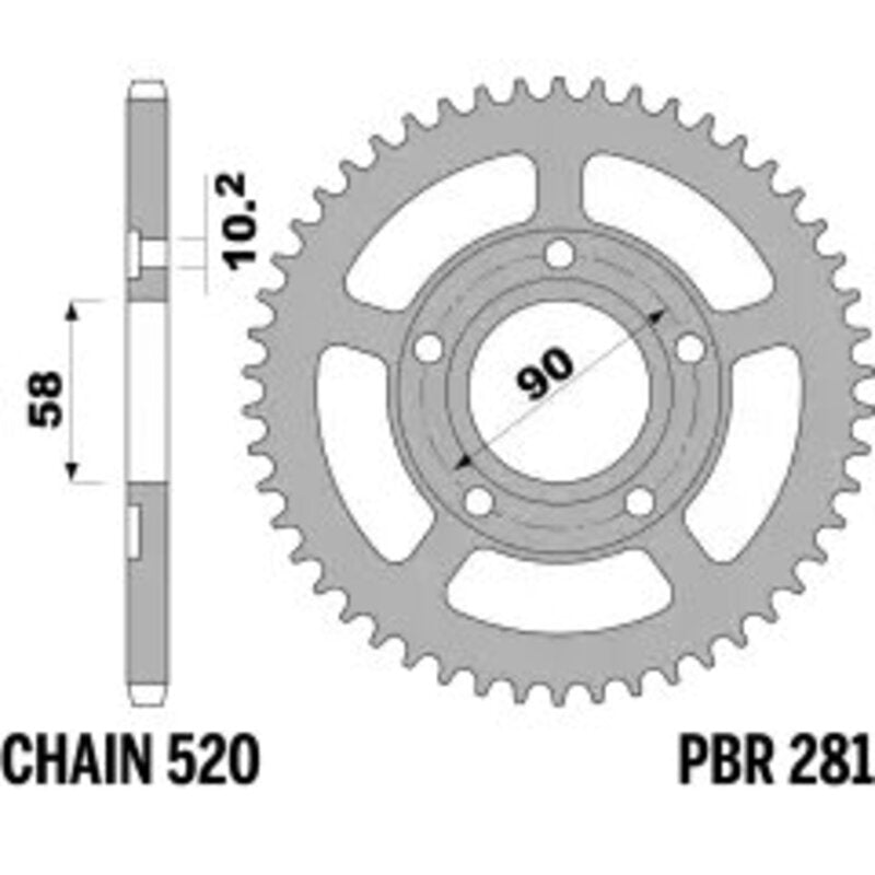 PBR Kettenrad Stahl Standard - 520