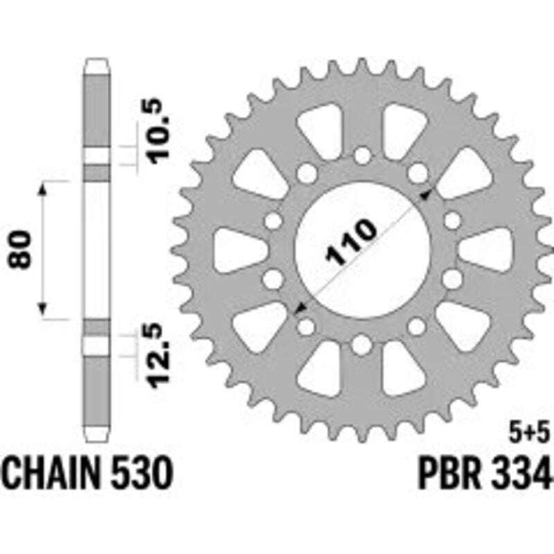 PBR Kettenrad Stahl Standard - 530