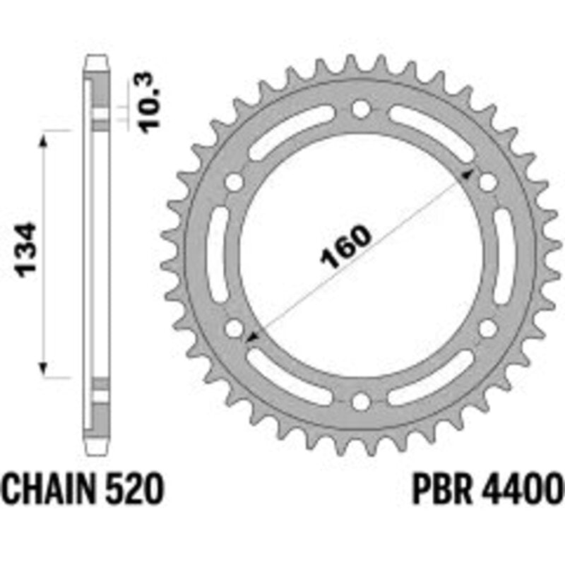 PBR Kettenrad Stahl Standard - 520