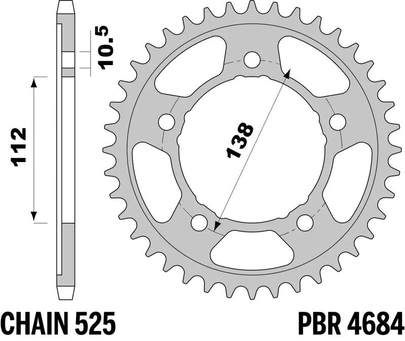 PBR Kettenrad Stahl Standard - 525