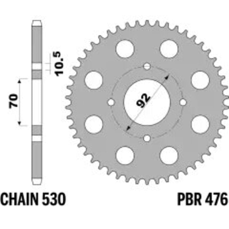 PBR Kettenrad Stahl Standard - 530
