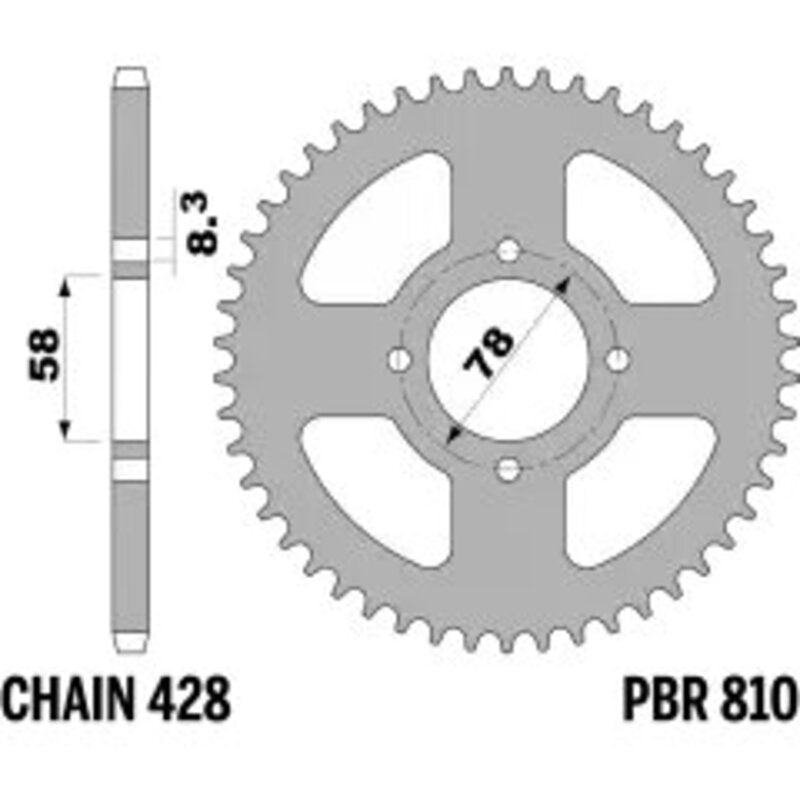 PBR Kettenrad Stahl Standard - 428