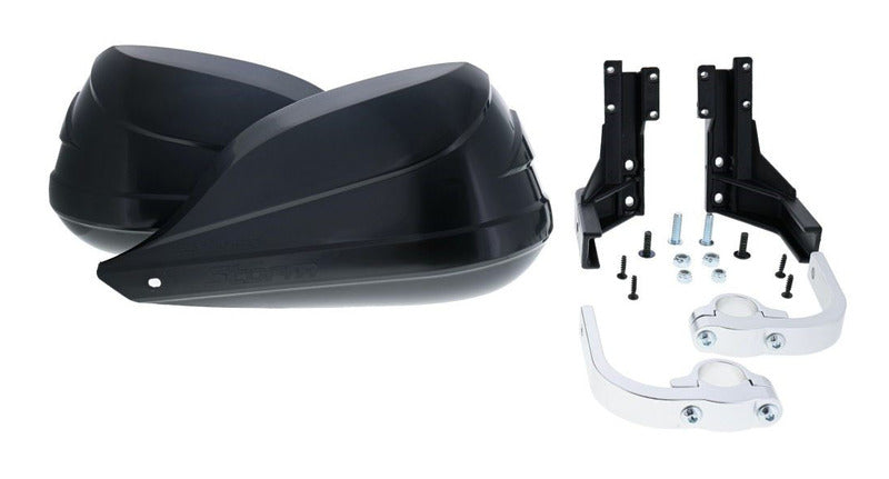 BARKBUSTERS Storm Hanguads Set Einpunkt-Klemmhalterung-Lenkerende Ø22mm Schwarz