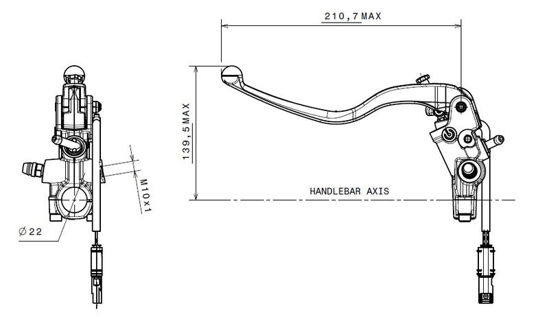 BREMBO Kupplungs-Hauptzylinder Ø15x19mm Titan