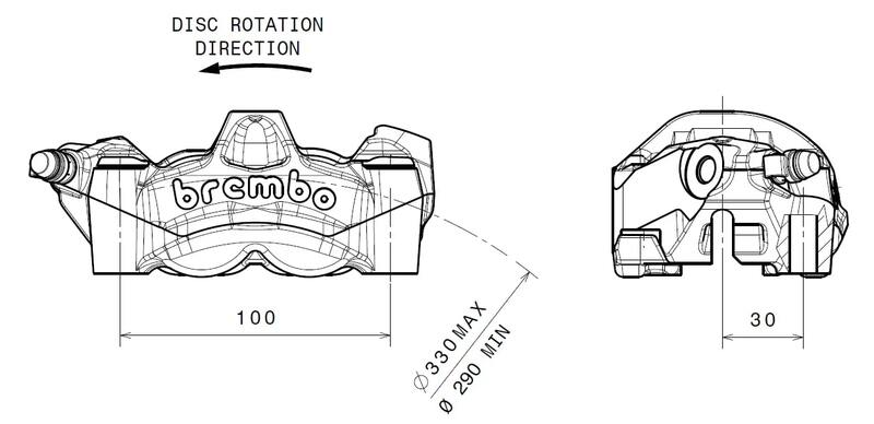 BREMBO M50 Bremssattel vorne links Titan Ø30mm