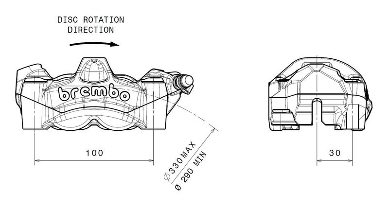BREMBO M50 Bremssattel vorne links Titan Ø30mm