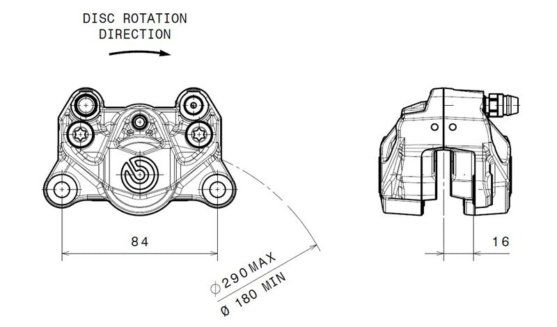BREMBO Bremssattel hinten Ø34mm Natur