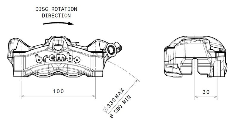BREMBO Stylema Bremssattel vorne rechts Natur