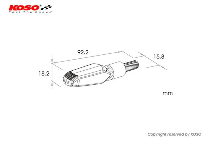 KOSO LED Lauflicht-Blinker GW-01 Stück - Schwarz