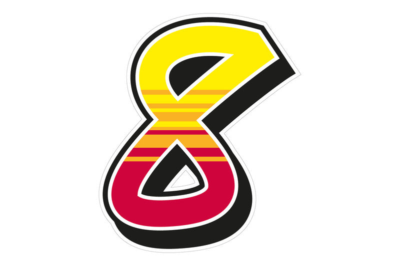 MALOSSI Satz von 2 Enko 4 Aufkleber "8" - 16X19 cm