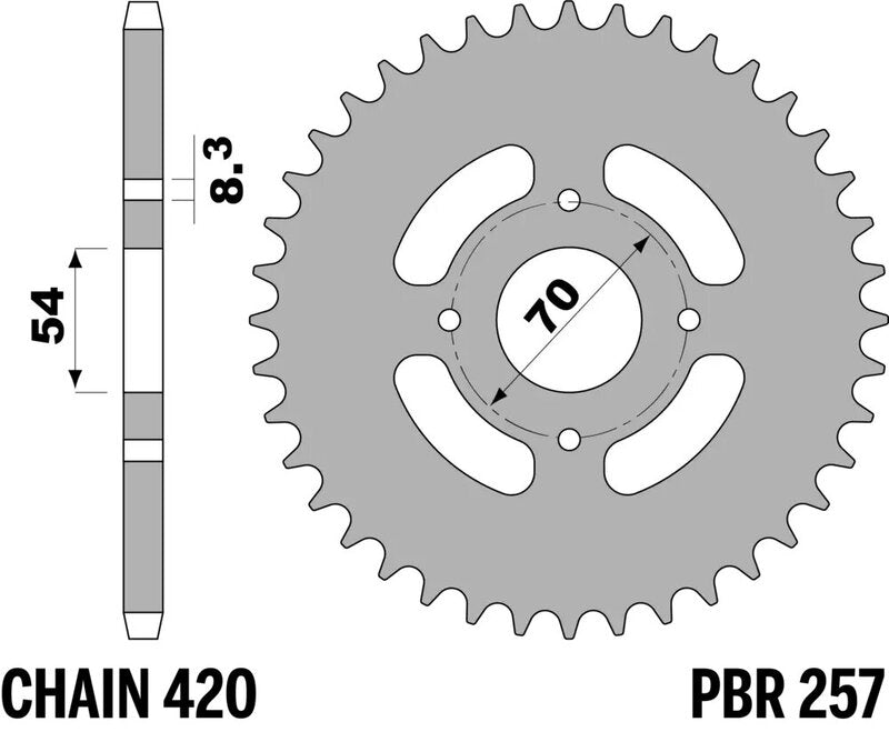 PBR Kettenrad Stahl Standard - 420
