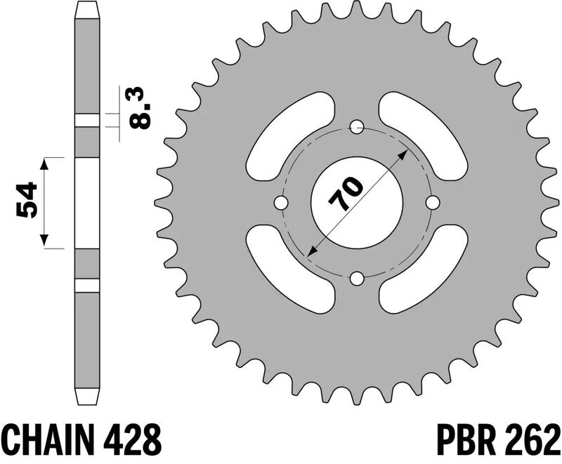 PBR Kettenrad Stahl Standard - 428
