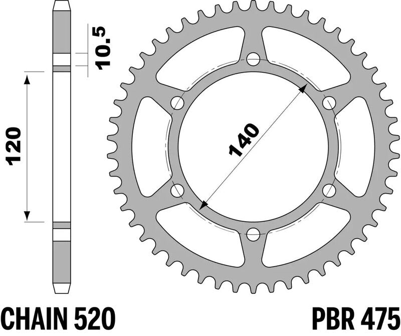 PBR Kettenrad Stahl Standard - 520