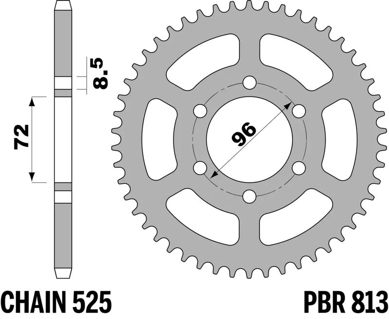 PBR Kettenrad Stahl Standard - 525