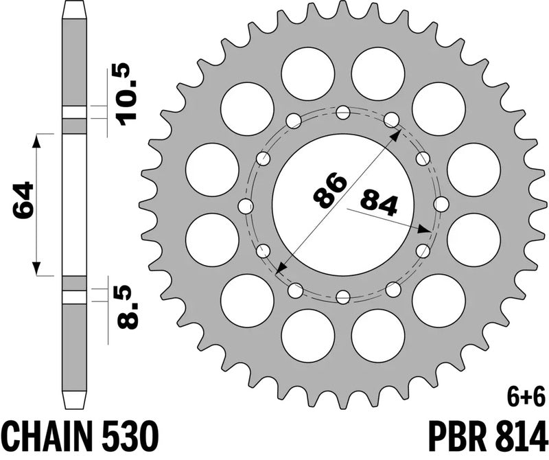 PBR Kettenrad Stahl Standard - 530