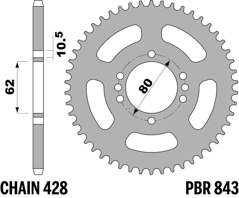 PBR Kettenrad Stahl Standard - 428