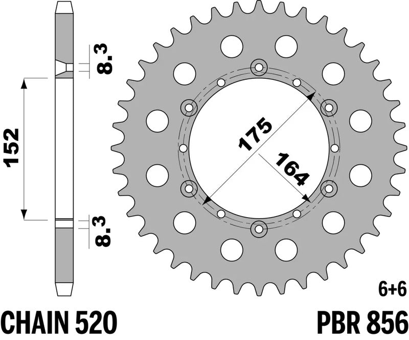 PBR Kettenrad Stahl Standard - 520