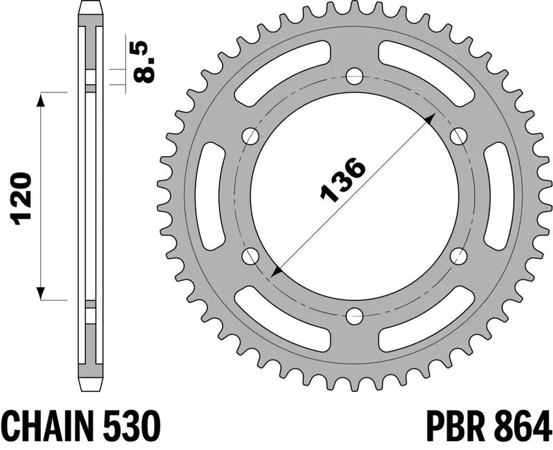 PBR Kettenrad Stahl Standard - 530
