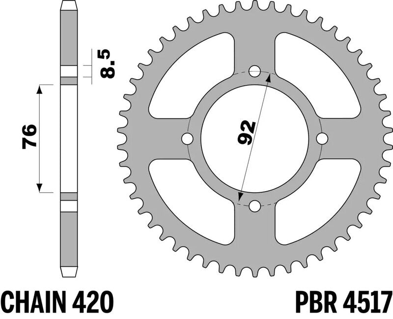 PBR Kettenrad Alu Standard - 420