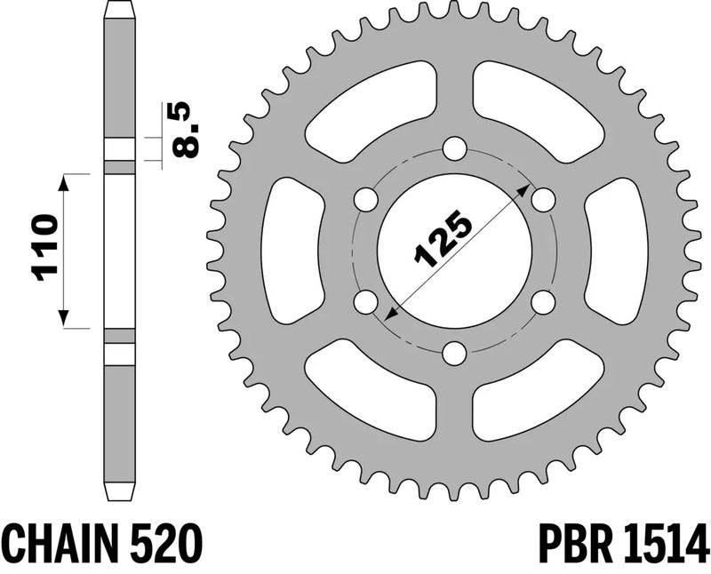 PBR Kettenrad Stahl Standard - 520
