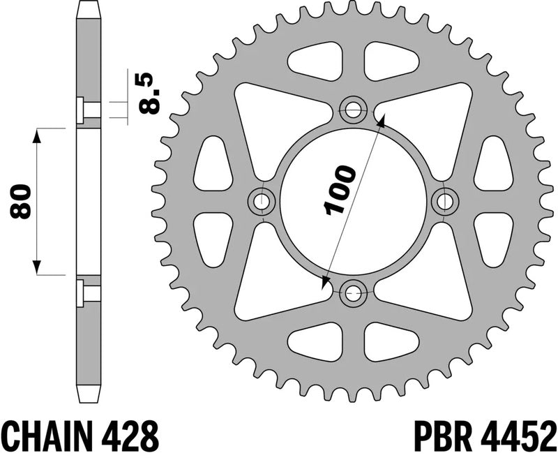 PBR Kettenrad Stahl Standard - 428