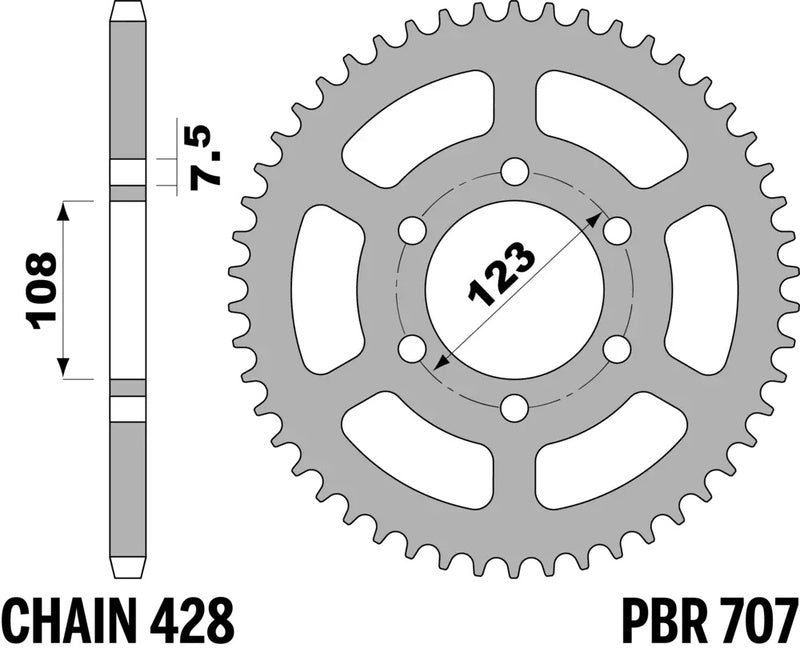 PBR Kettenrad Stahl Standard - 428