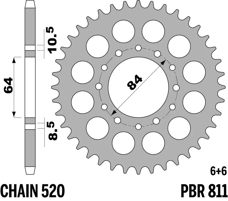 PBR Kettenrad Stahl Standard - 520