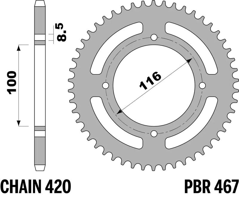 PBR Kettenrad Alu Standard - 420
