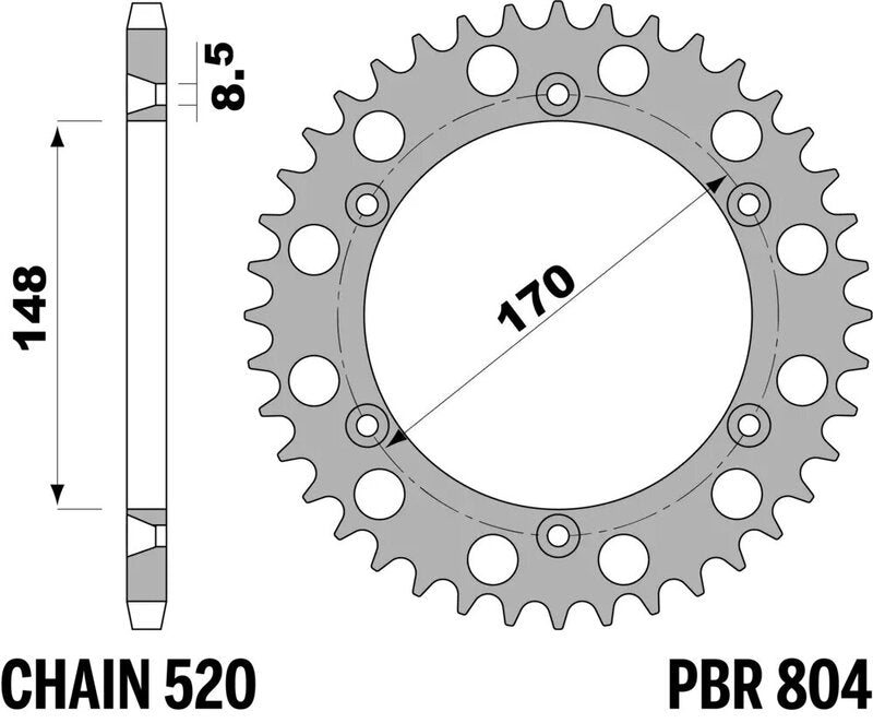 PBR Kettenrad Alu Standard - 520