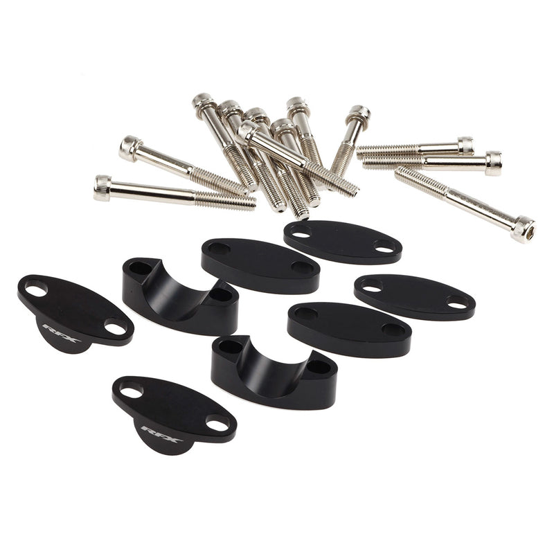 RFX Race Lenkererhöhungssatz 22,2 mm (Schwarz) Universal Erhöhungen 25 mm/30 mm/35 mm/40 mm