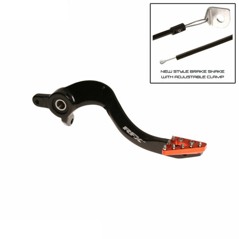 RFX Pro ST Hinterradbremshebel (Hart eloxiert Schwarz/Orange) - KTM SX/SX-F 125-525