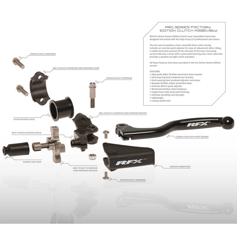 RFX Pro Ersatz Gummimanschette Kupplungsbaugruppe (Schwarz) mit RFX Logo