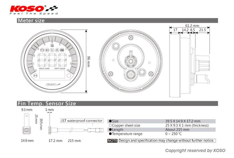 KOSO DL-04 Drehzahlmesser/Tachometer - BMW R Nine T