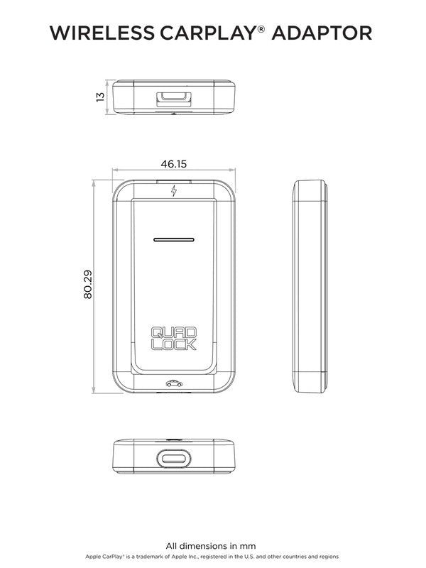 QUAD LOCK Drahtloser CarPlay-Adapter